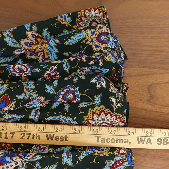 Lauren Ralph Lauren Ascot Print Georgette A Line Midi Skirt Womens Size 6 Green - Picture 12 of 12